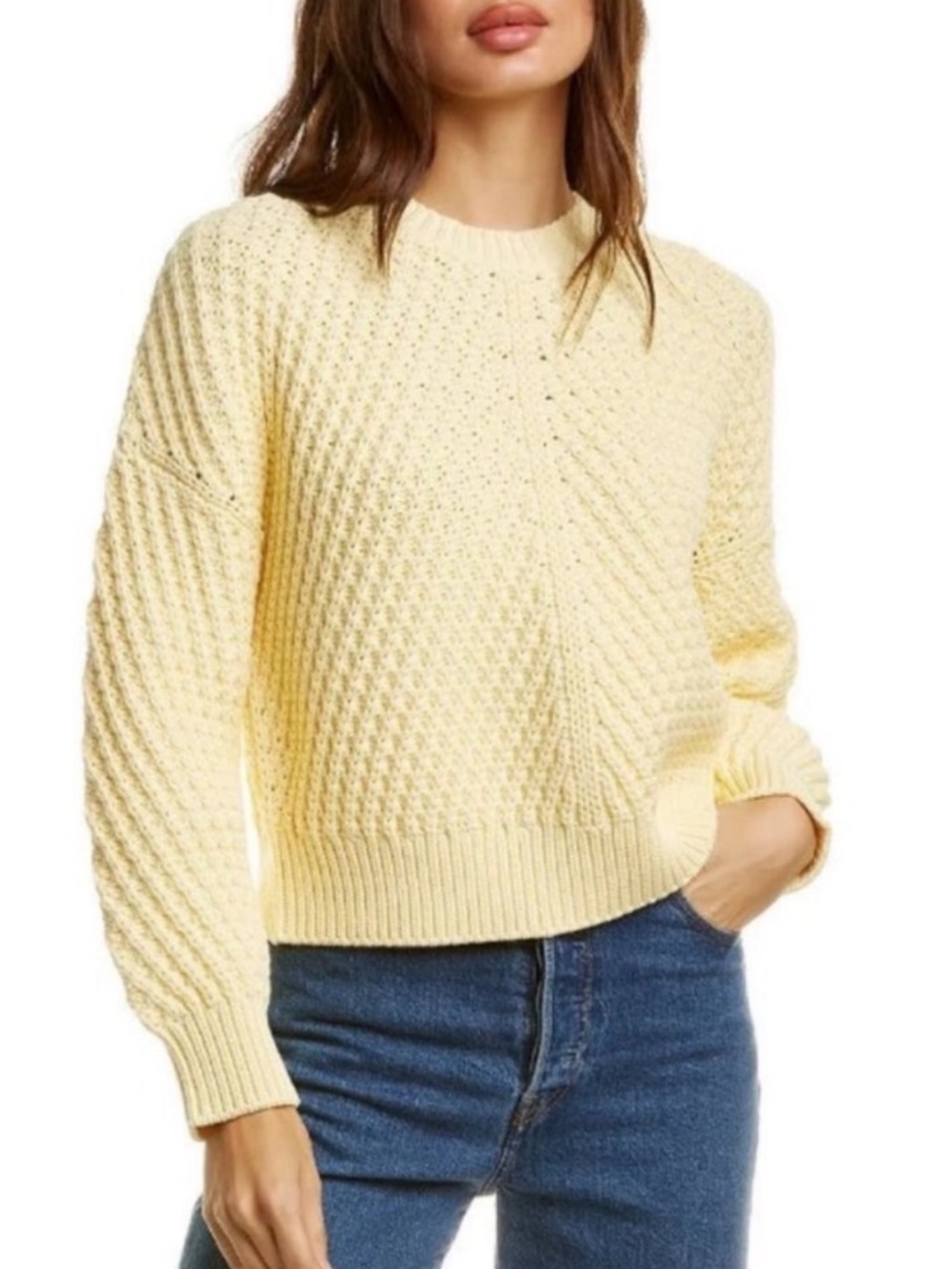 Vince Yellow Chunky Knit Sweater